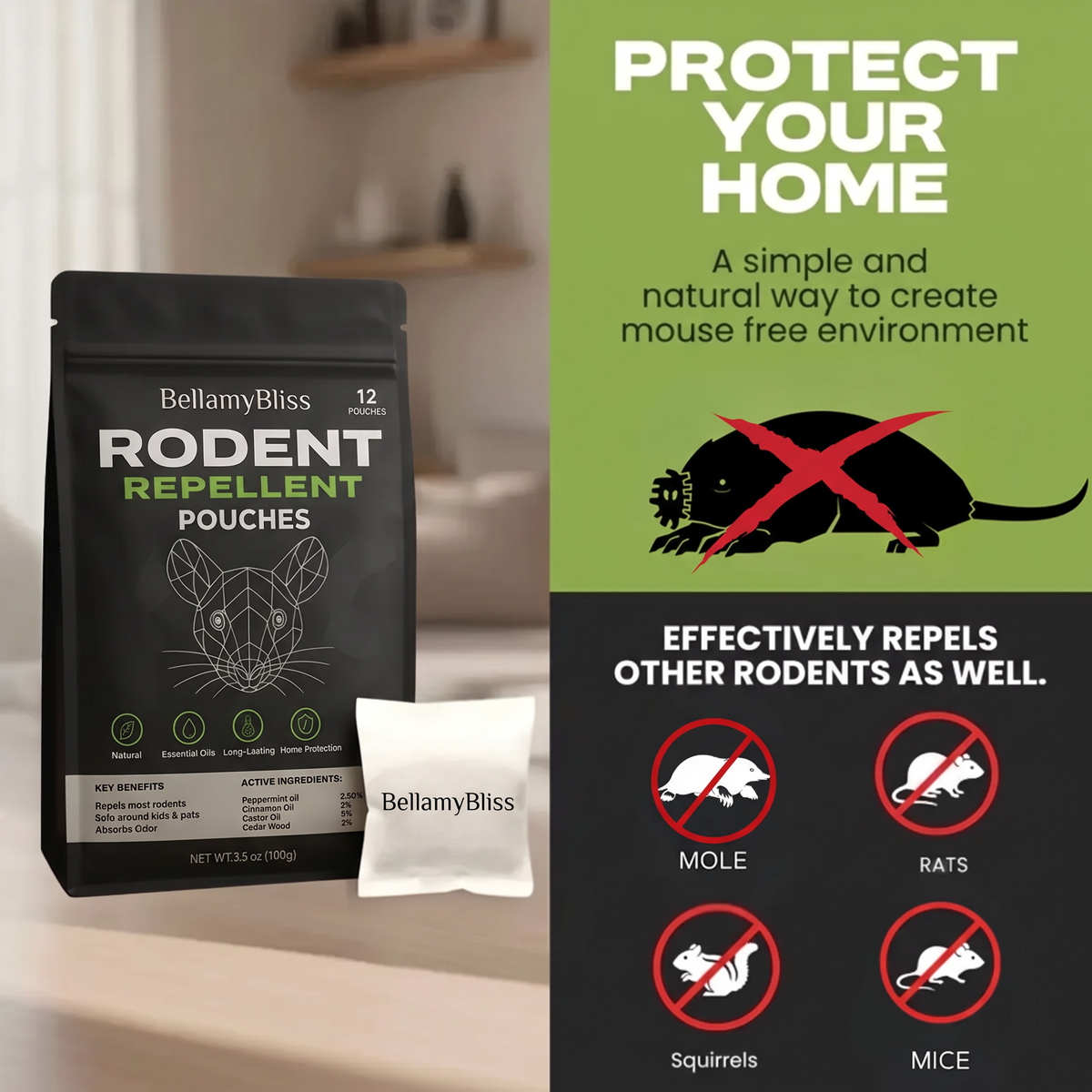 BellamyBliss™ Rodent Repellent Pouches